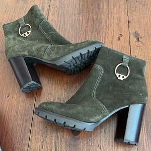 Tory Burch Green Suede booties